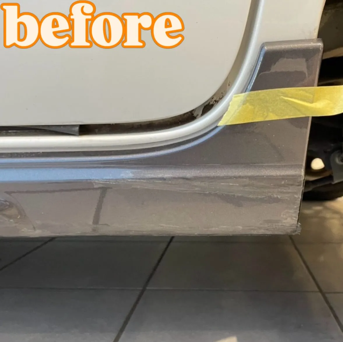 スペーシアギア、サイドステップキズ修理